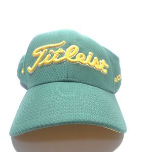Titleist Pro V1 Green Gold Yellow Tour Fitted M/L Standard Curved Golf Hat VGC